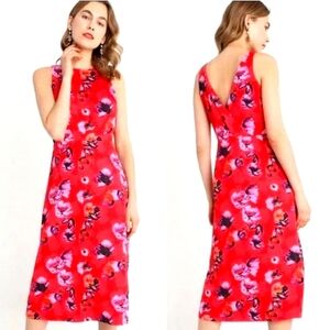 NEW Banana Republic red floral midi dress - size 0